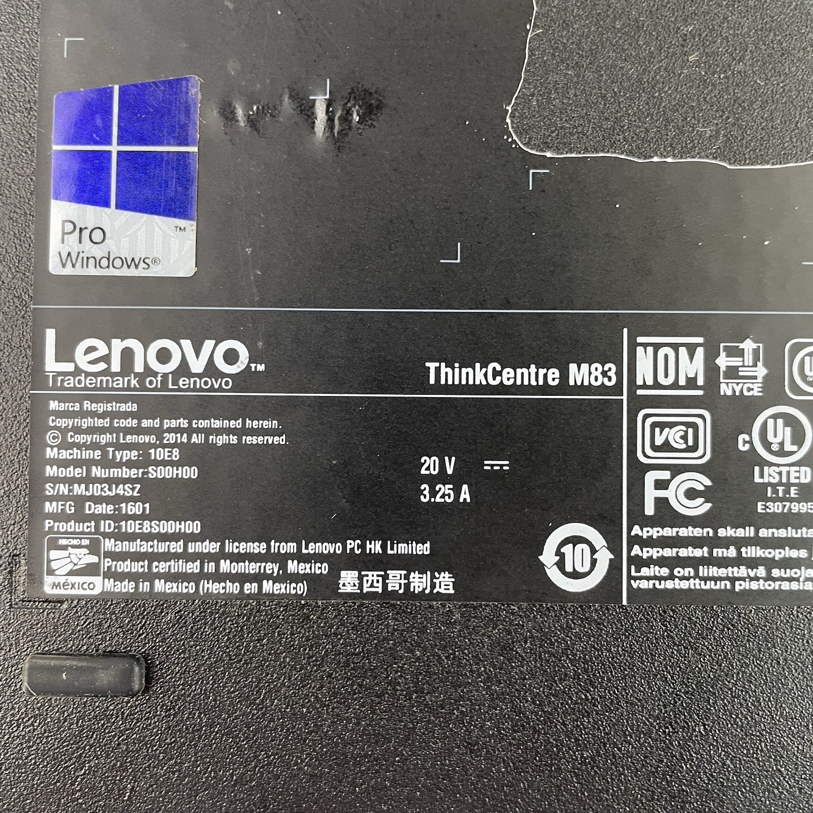 Lenovo ThinkCentre M83 Micro i5-4570TE 2.70 GHz 4 GB RAM No SSD/OS/AC10