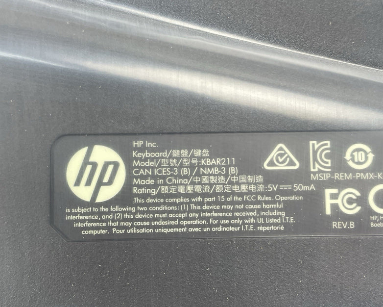 HP KBAR211 USB Slim Wired Keyboard (Black) Lot of 10