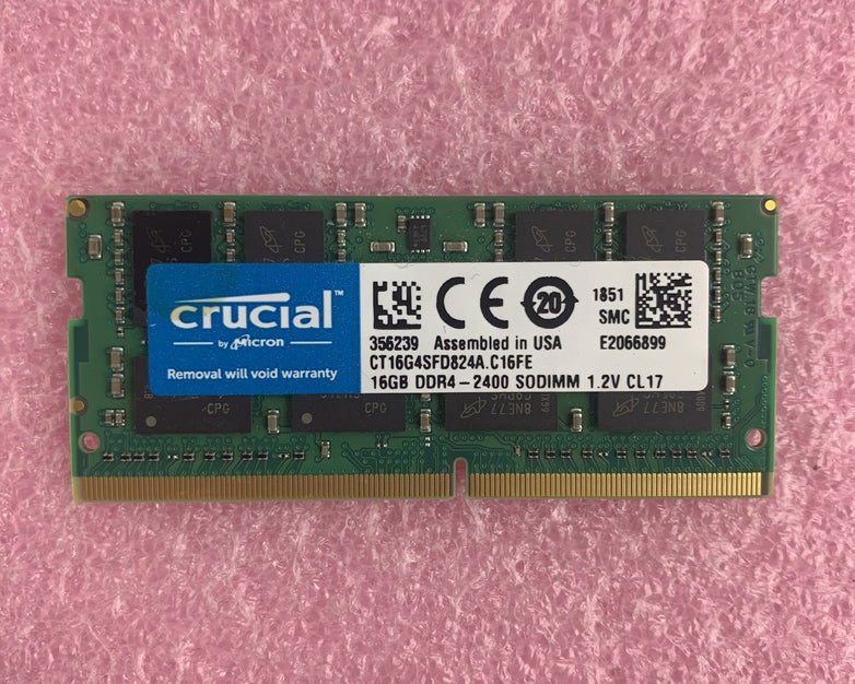 Crucial CT16G4SFD824A.C16FE 16 GB DDR4-2400 PC4-19200 Laptop Ram Memory Module