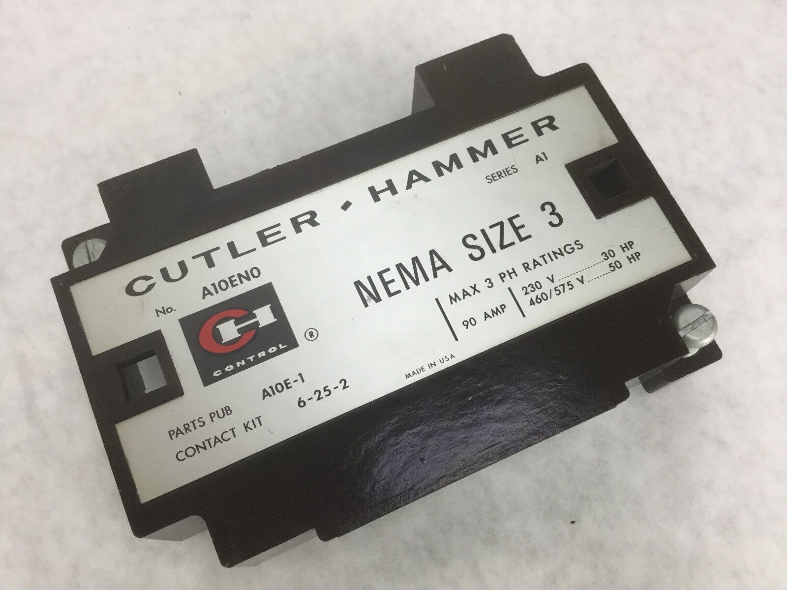FRONT COVER ONLY Cutler Hammer A10EN0, (A10E-1) Nema Size 3 COVER ONLY