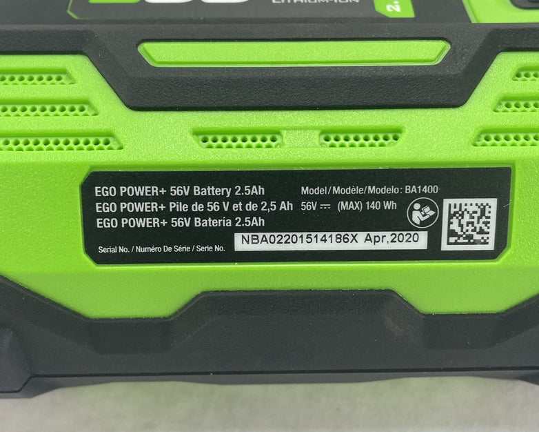 Ego Power 56V BA1400 2.5AH 140Wh NBA08212022151X For Parts Or Repair