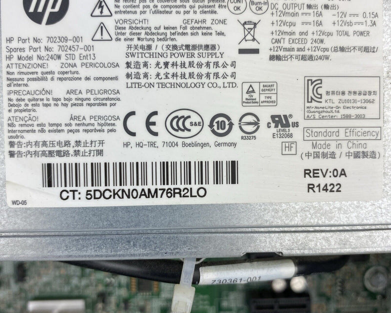 HP ProDesk 400 G1 SFF Intel Core i3-4160 3.60GHz CPU 8GB RAM No HDD No OS
