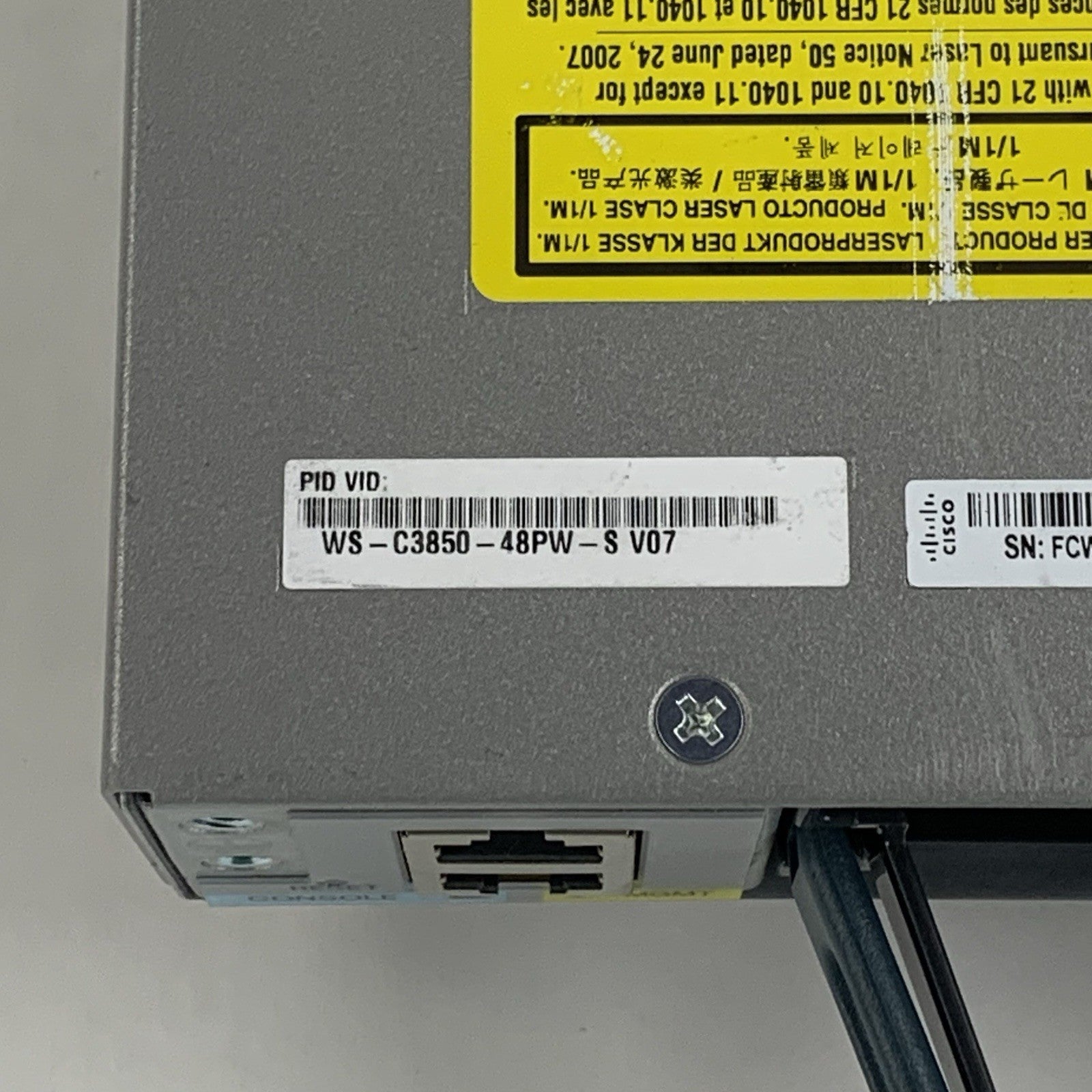 Cisco WS-C3850-48PW-S V07 PoE+ 48-Port Network Switch Tested w/ C3850-NM-4-1G8