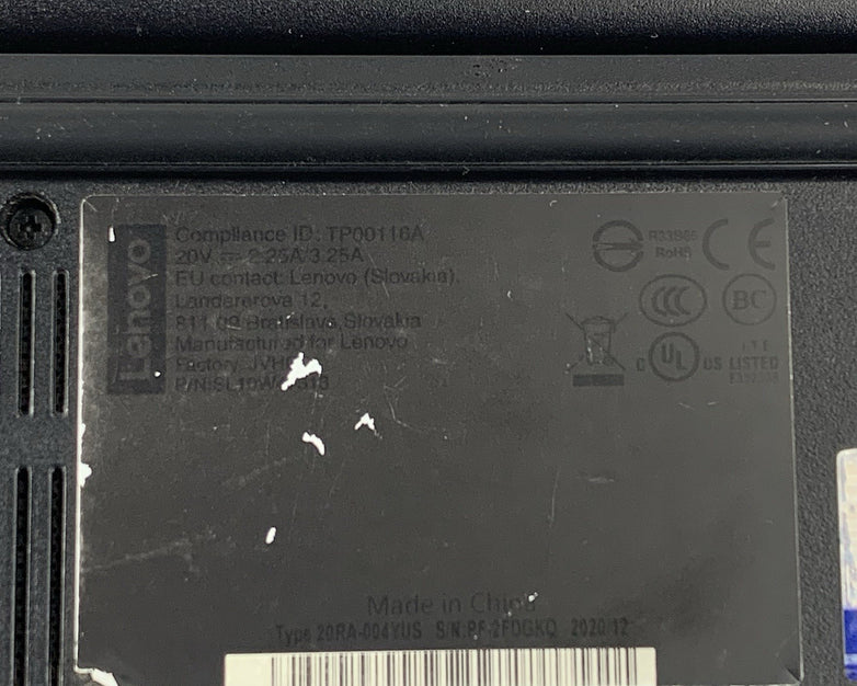 Lenovo ThinkPad E14 14" Gen 1 Laptop i5-10210U 1.6 GHz 8 GB RAM No OS/SSD/AC