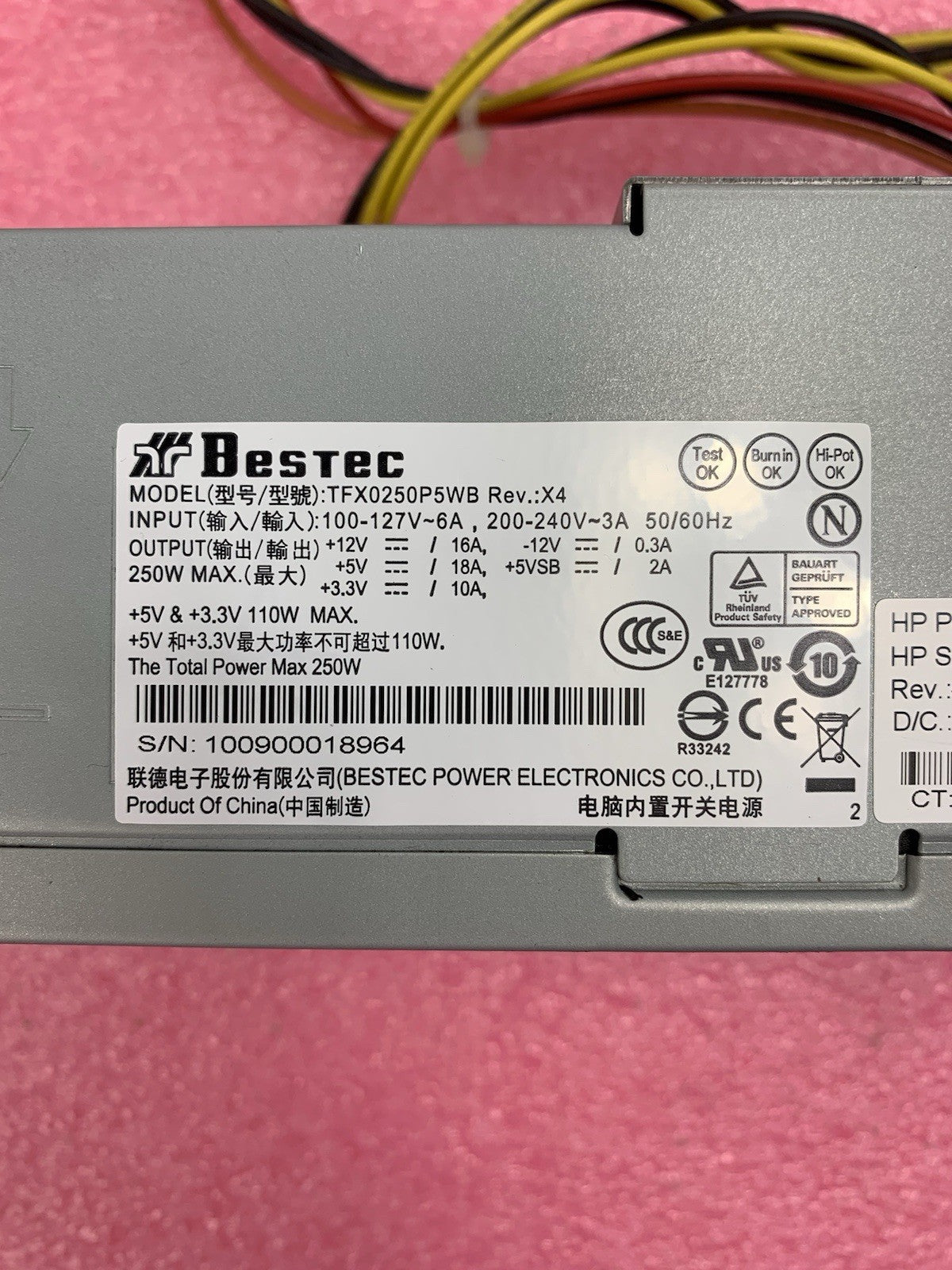 Bestec TFX0250P5WB 250W Power Supply (Lot of 2)