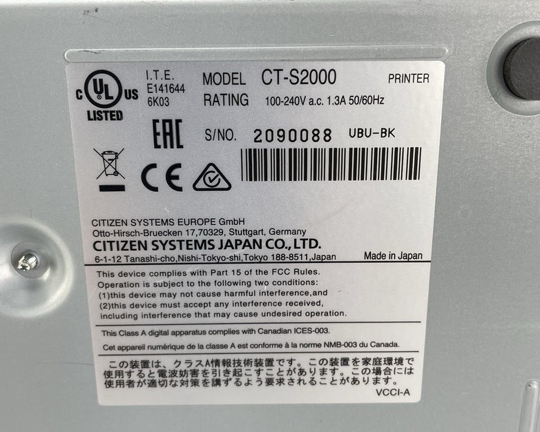 Citizen CT-S2000 USB Thermal POS Receipt Printer Tested