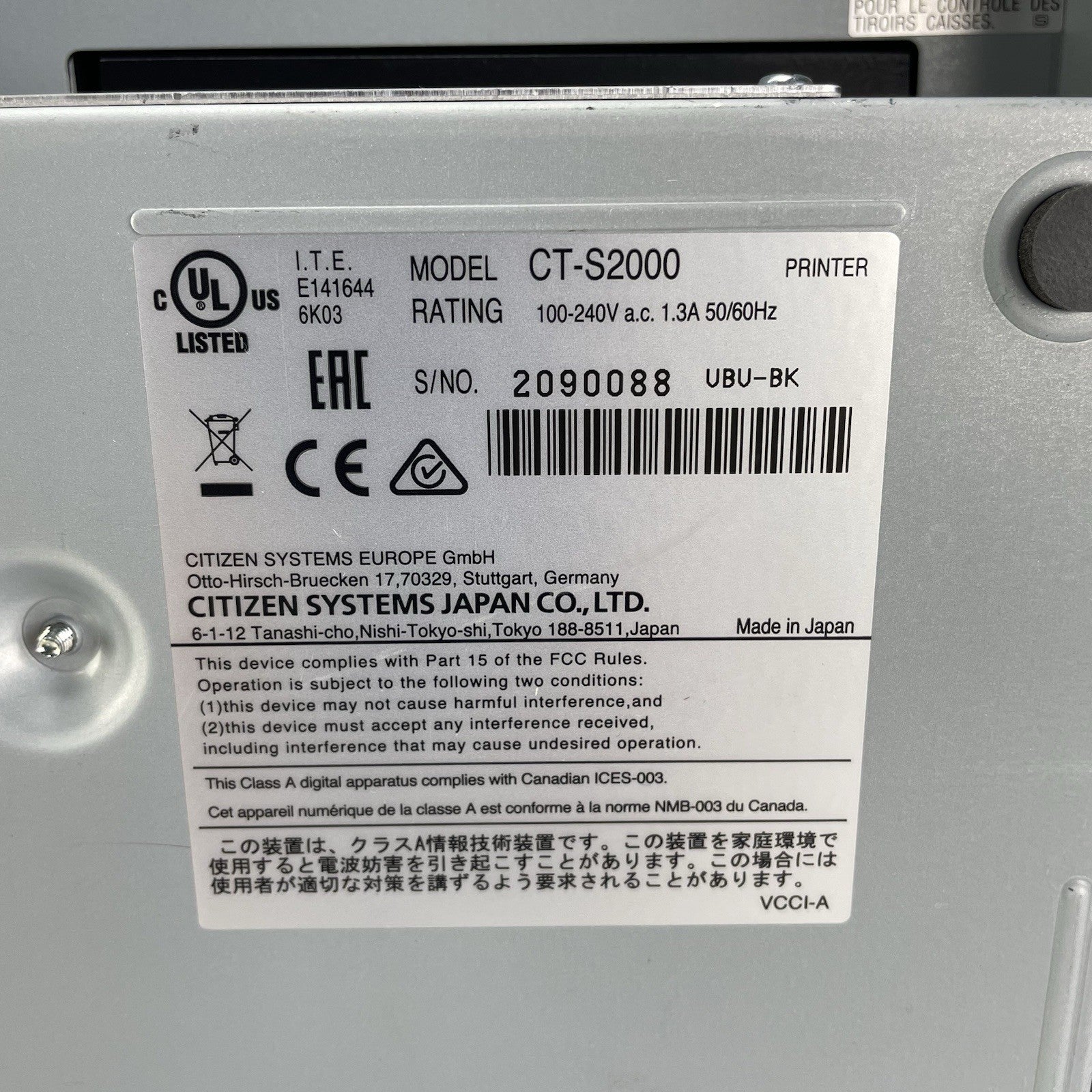 Citizen CT-S2000 USB Thermal POS Receipt Printer Tested