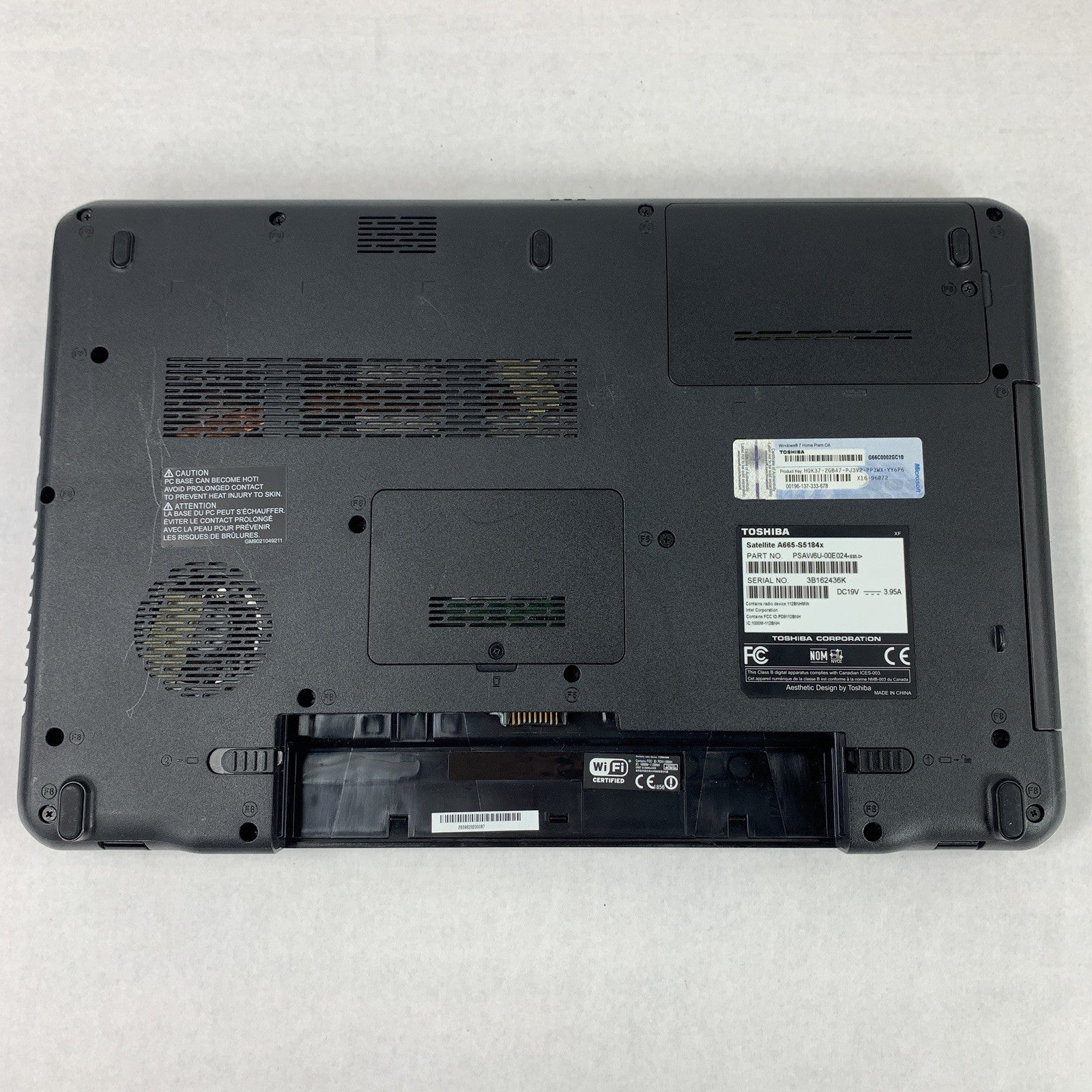 Toshiba Satellite A665-S5184x 15.6" i7-2630QM 2 GHz 6 GB Ram No OS No HDD No Bat