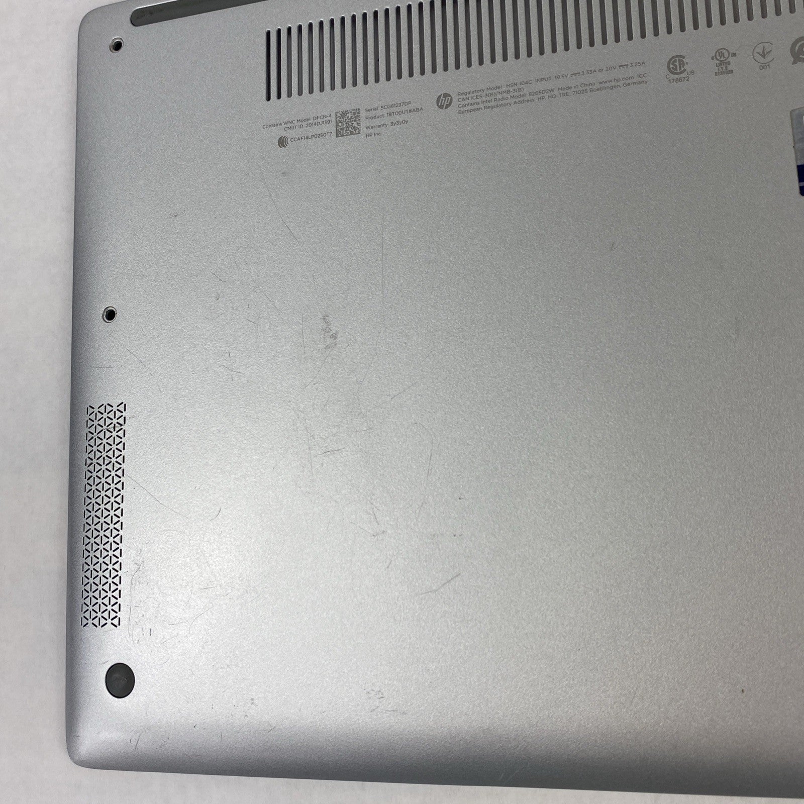 HP EliteBook x360 1030 G2 14" Laptop Bottom Base Cover Assembly