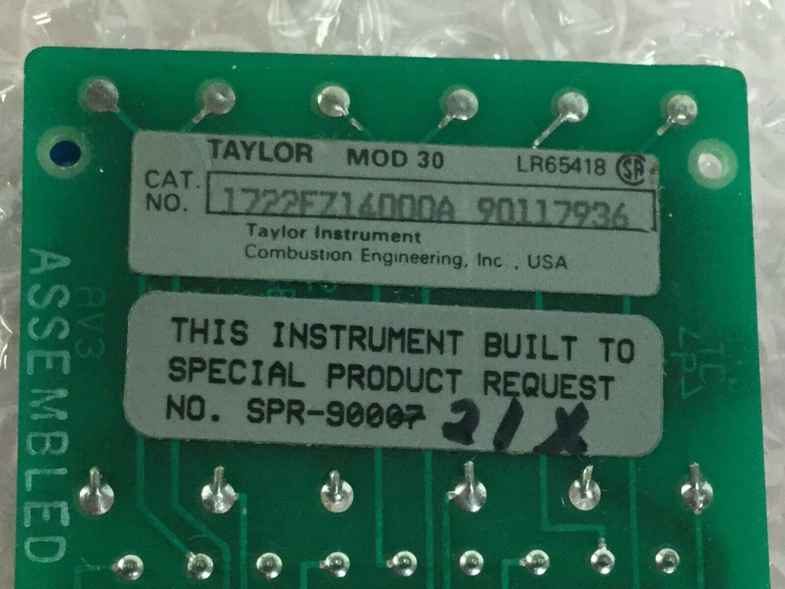 Taylor  MOD 30 1722FZ14000A  REV AB MS4112  SPR-90021X