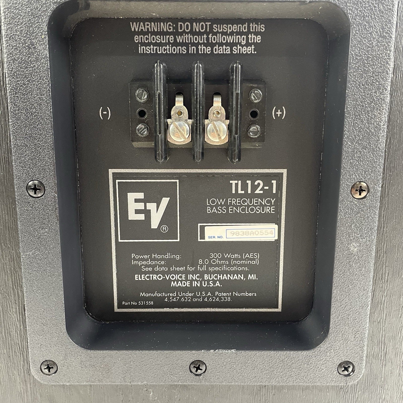 EV Electro Voice TL12-1A Low-Frequency Base Enclosure 300w 8ohms