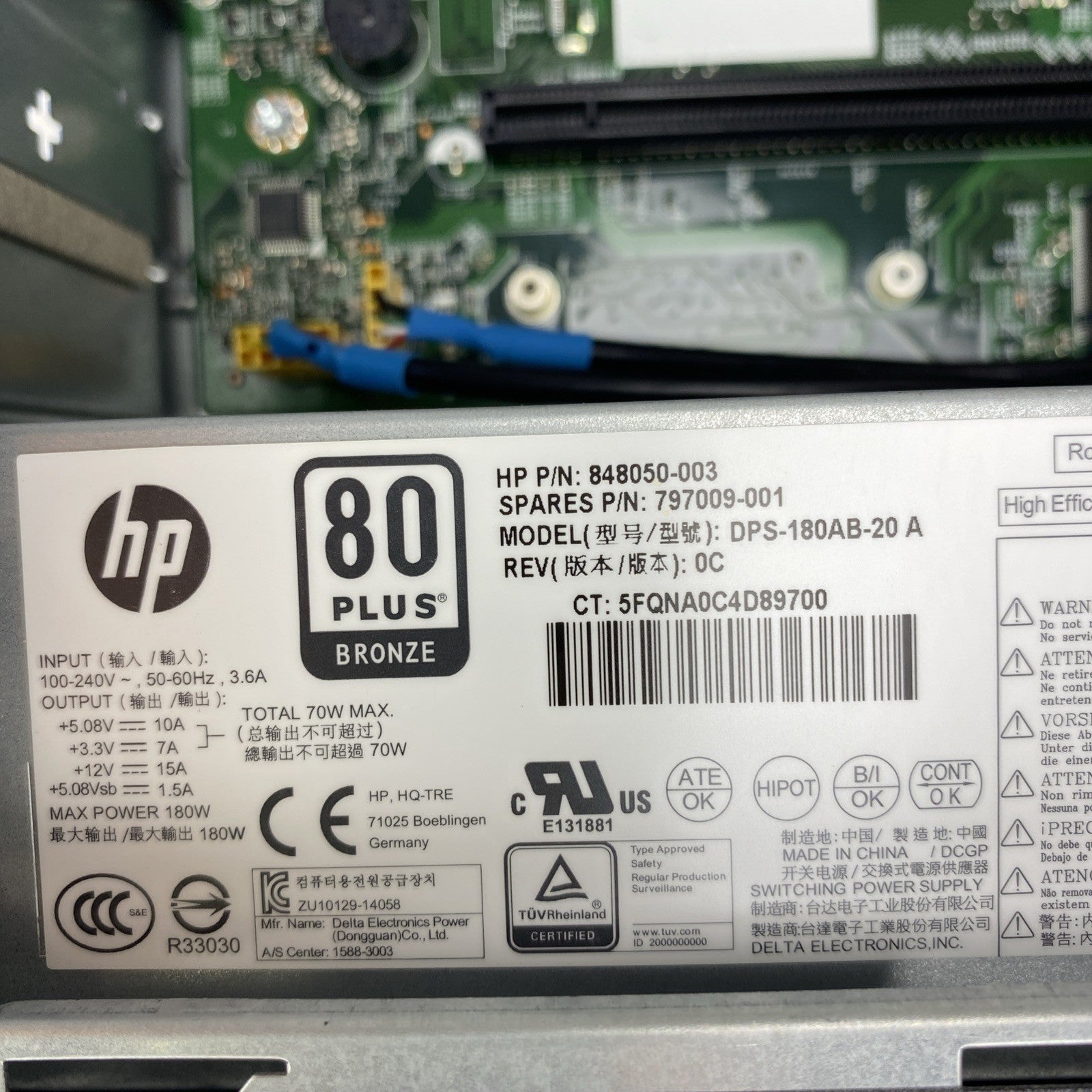 HP Slimline 270-p036 DT PC Intel i5-7400T 2.40GHz 1x8GB RAM WiFi No HDD OS