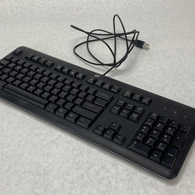 HP 701424-001 USB Desktop Office Quiet Keys KU-1156 Keyboard 672647-00 Black
