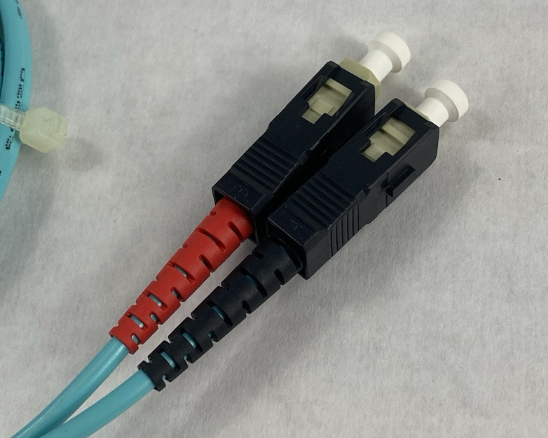 1M SC-SC MM DUP Aqua 10 Gig 50 um Fiber Patch Cable Lot of 4