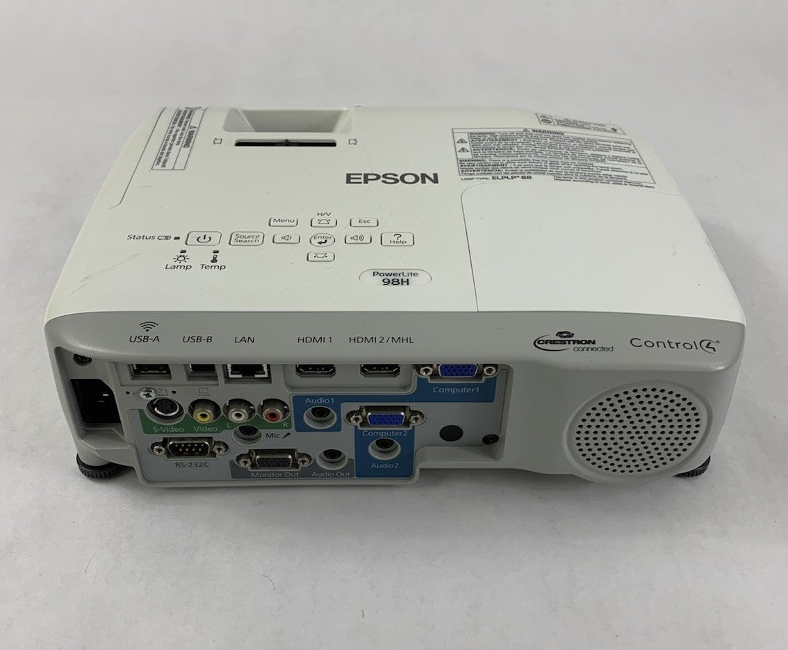 Epson PowerLite 98H H687A LCD Lamp Projector 96 Lamp Hours- Yellow Hue No Remote3