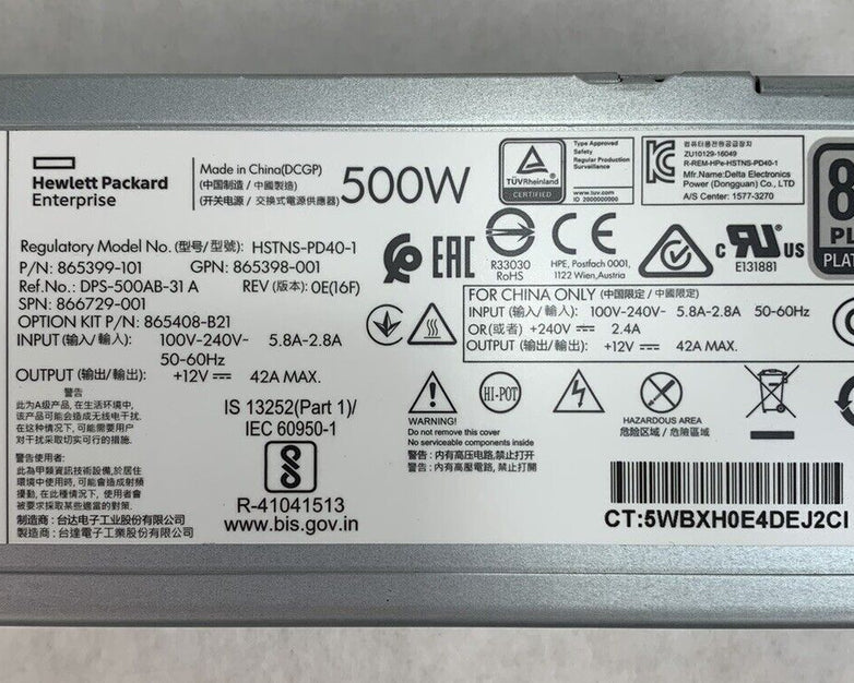 HP HSTNS-PD40-1 500W Power Supply 865399-101