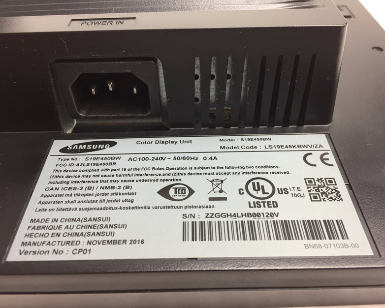 Samsung 19" SE450 Series LED Monitor S19E450BW 1440 x 900 pixels