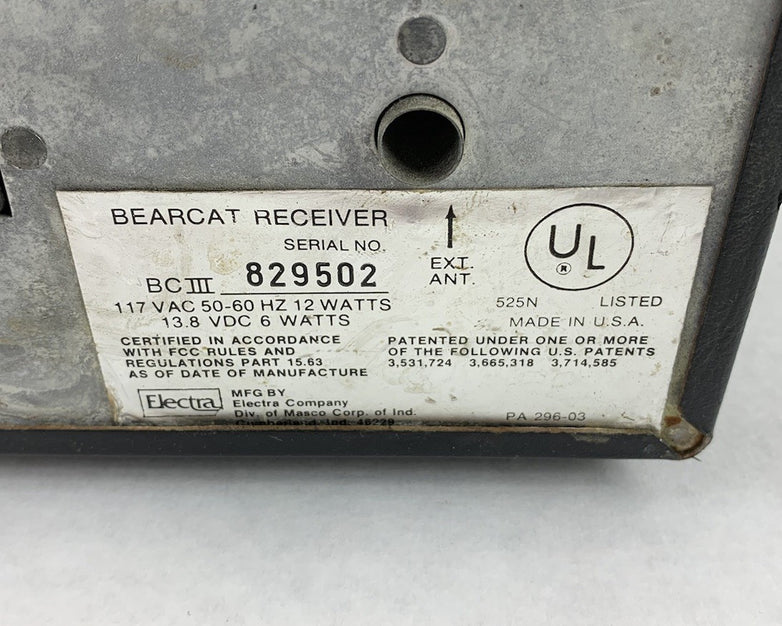 Electra Bearcat III BC-III Vintage 8 Channel Scanner