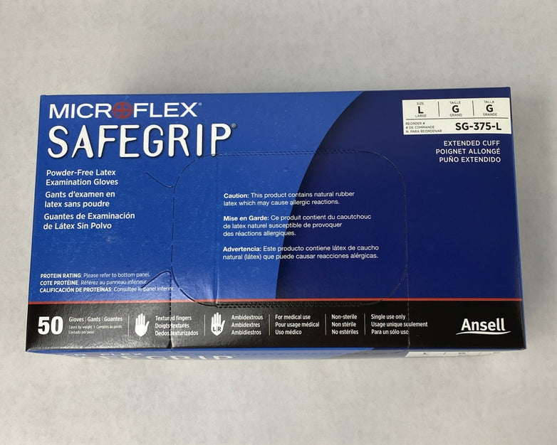 Ansell Microflex SG-375-L Exam Gloves Size L Blue - 500 Count