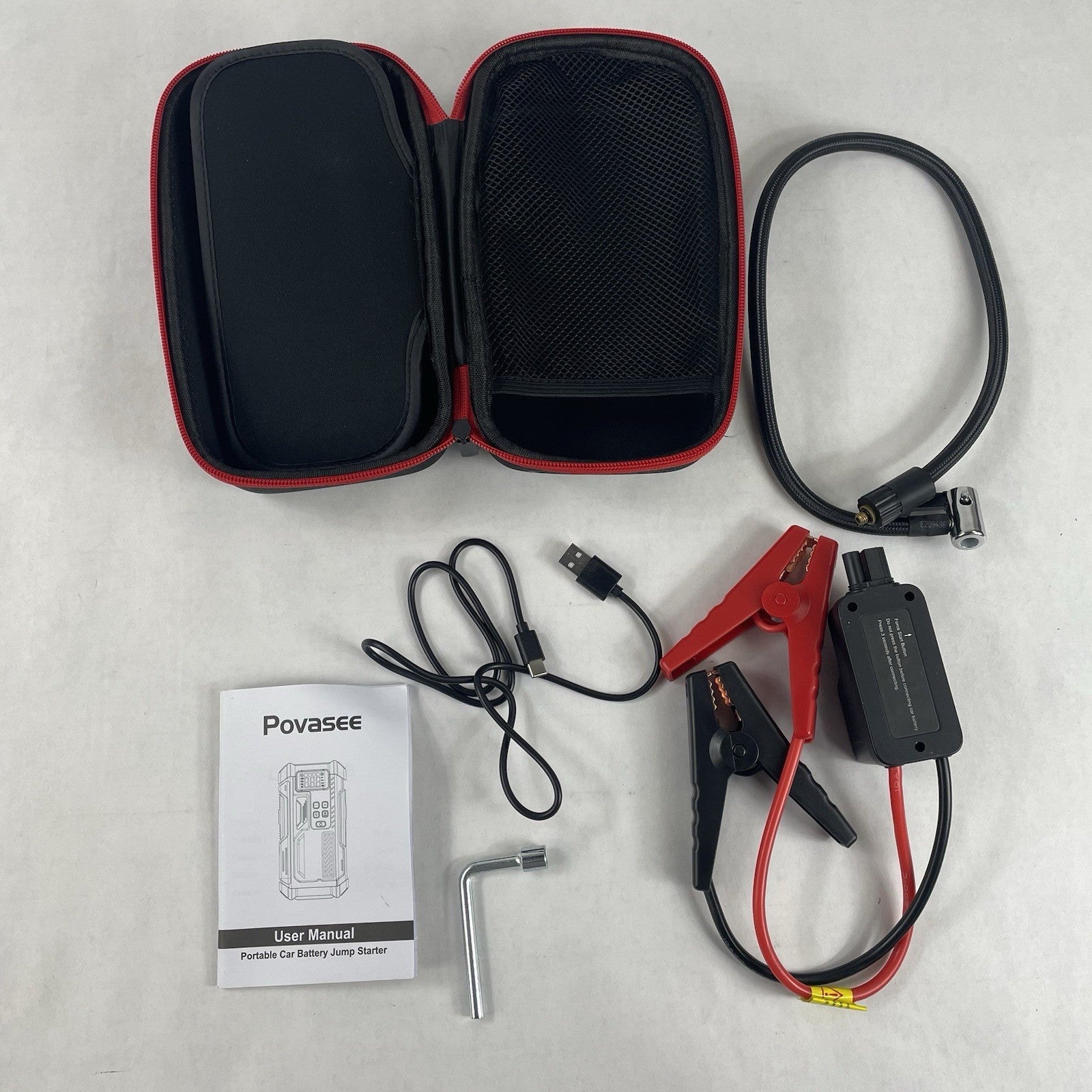 Provasee A6 Jump Starter with Air Compressor 150psi 44.4Wh - Semi-Tested9