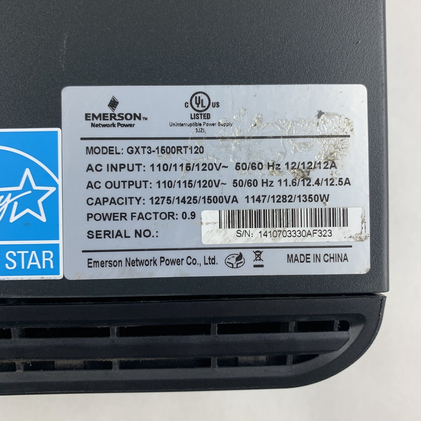 Liebert Emerson GXT3-1500RT120 UPS System Tested No Batteries No Caddy