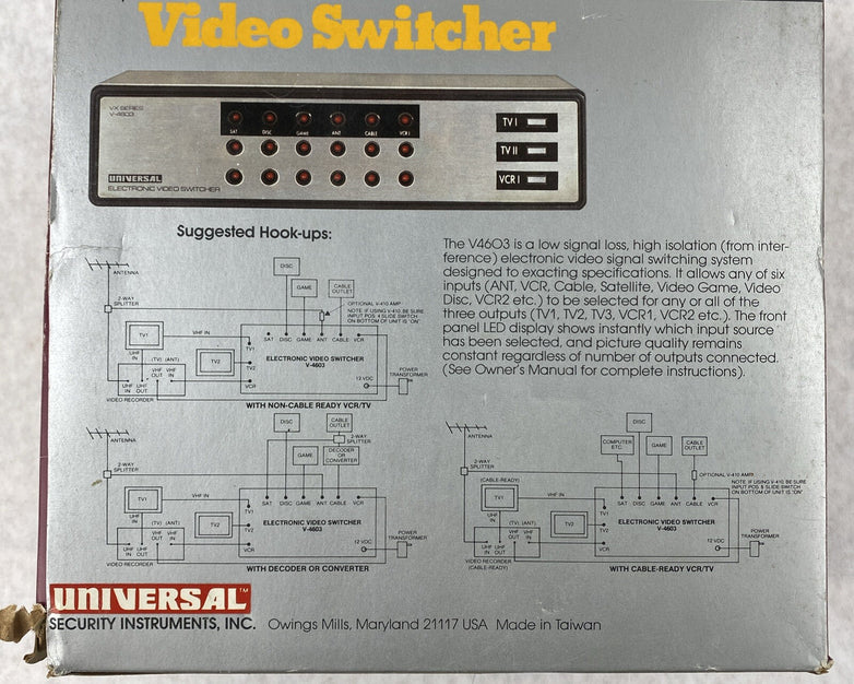 Universal V-4603 Vintage VX Series Electronic Video Switcher