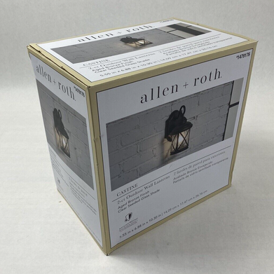 Allen Roth Outdoor Wall Lanterns #1479176 Aged Bronze Finish 2-Ct