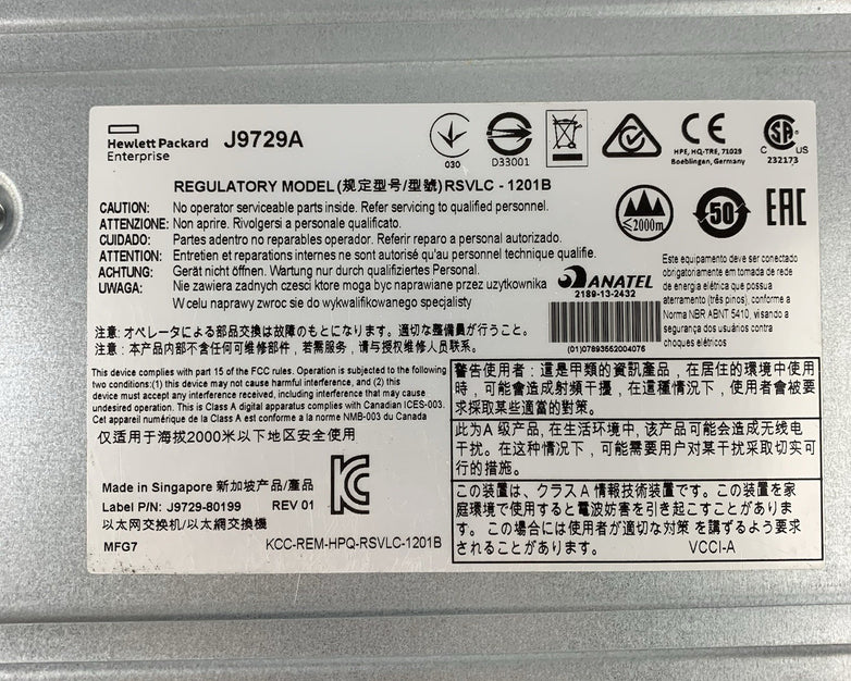 ARUBA J9729A 2920-48G 48 Port Switch W/Rack Ears Tested