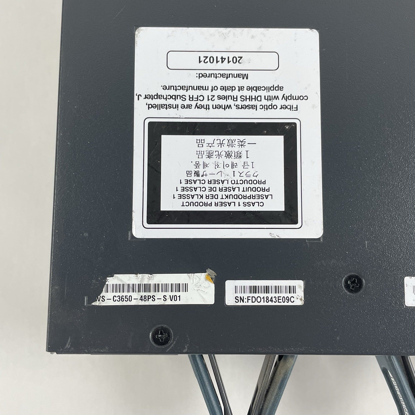 Cisco WS-C3650-48PS-S V01 Catalyst 3650 48-Port PoE+ 4x1G  Tested & Reset 2X PSU11