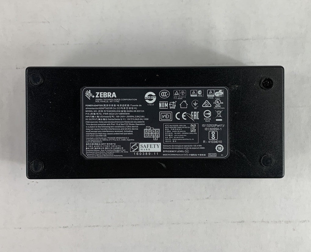 Zebra SAWA-58-90012A PWR-BGA12V108W0WW 12V 9A 108W AC Adapter Power Supply5