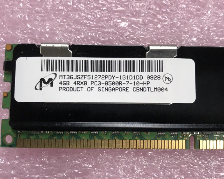 HP 8GB 2x4GB 4Rx8 PC3-8500R-7-10HP Server Ram MT36JSZ51272PDY-1G1D1DD