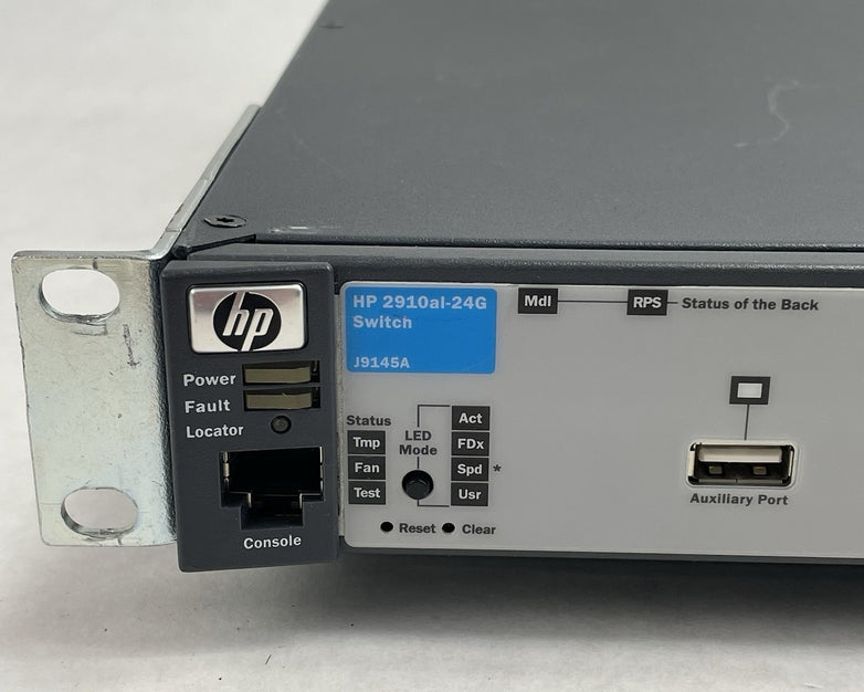 HP ProCurve J9145A 2910AL-24G 24 Port Gigabit Switch Tested & Reset