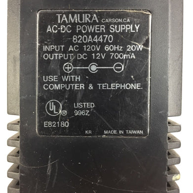 Tamura 820A4470 AC-DC Power Supply IN 120V 60Hz 20W OUT 12V 700mA