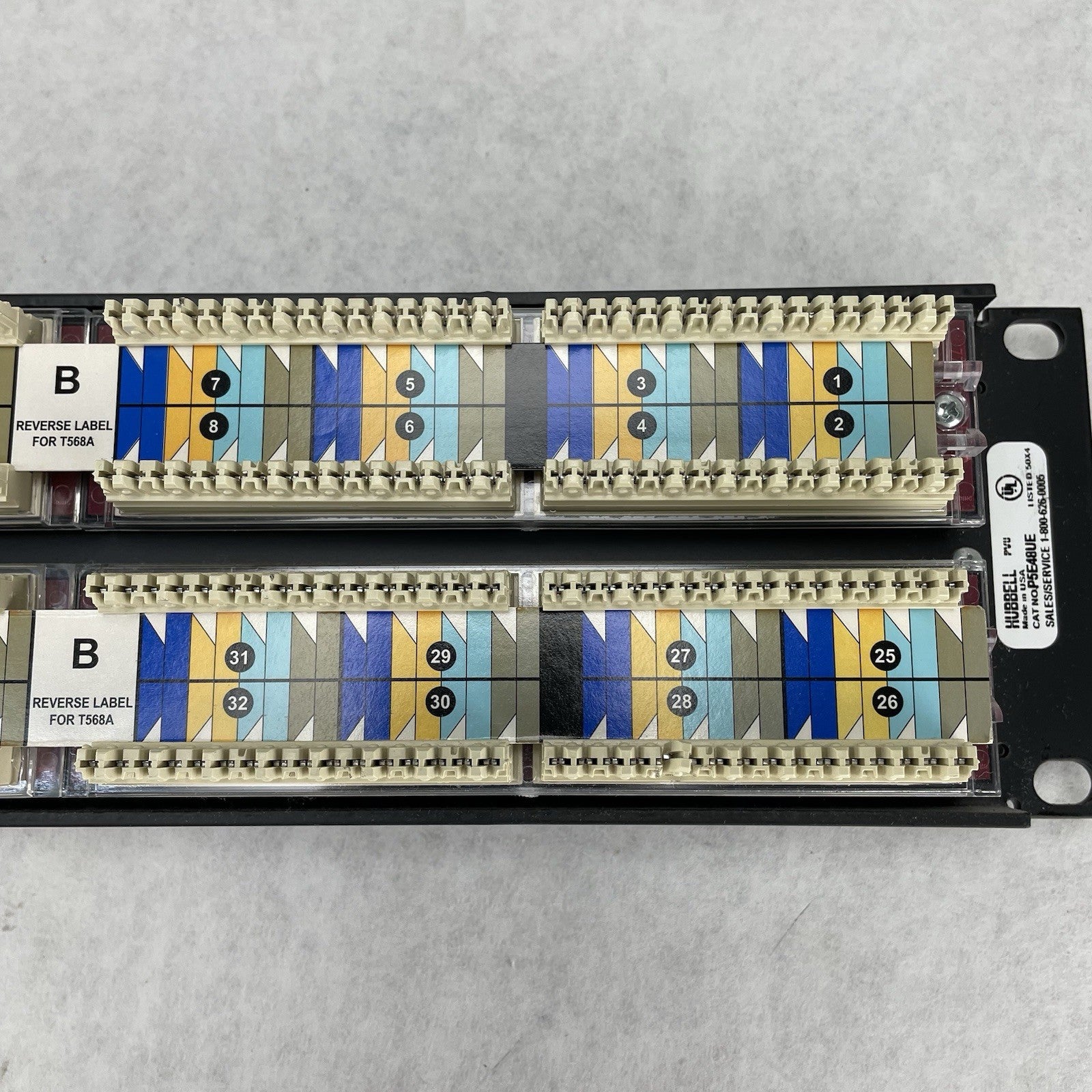 Hubbell P5E48UE SpeedGain C5E+ 2U 48-Port Rack Mountable Patch Untested
