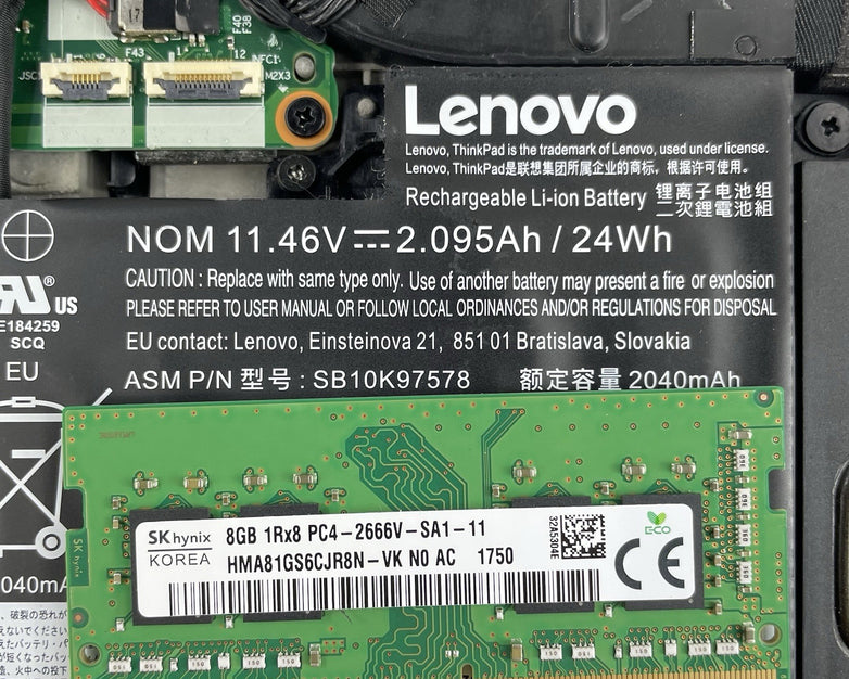 Lenovo ThinkPad T470 14" i5-6300U 2.40 GHz 8 GB RAM No SSD/OS/AC