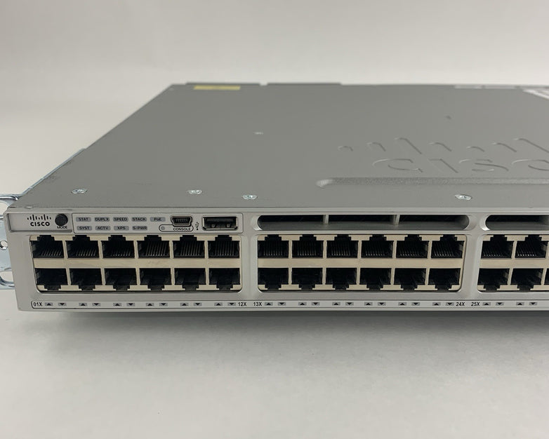 Cisco WS-C3850-48P-L V07 48-Port PoE Switch Tested w/ C3850-NM-4-10G 2x PSU