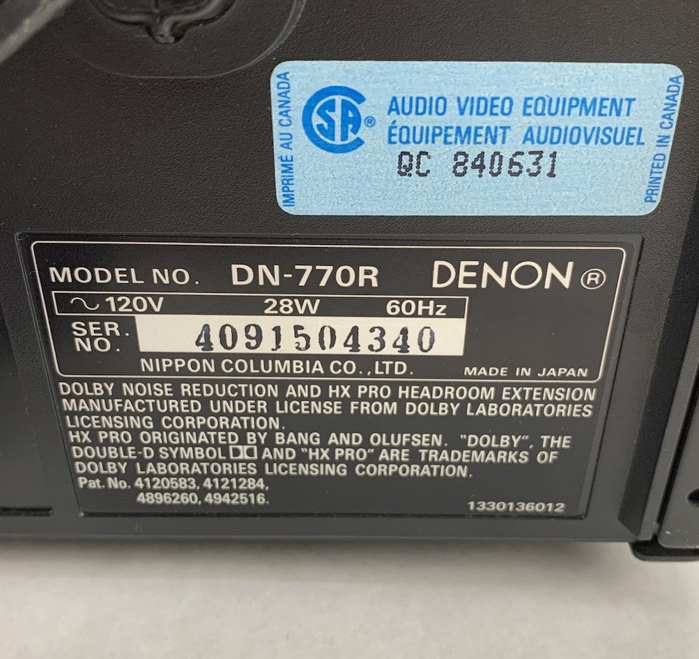 Denon DN-770R Stereo Double Casette Tape Deck - Parts or Repair9