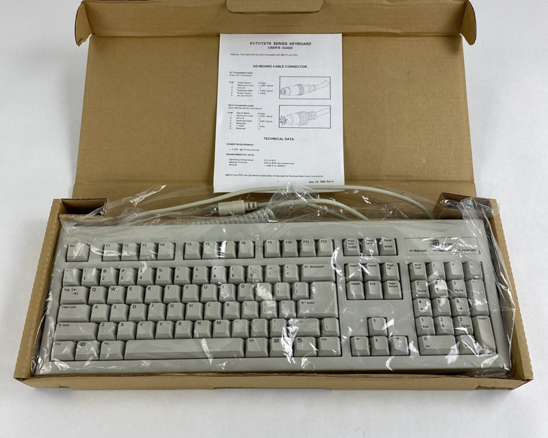 Vintage BTC 5140 Windows 95 Certified AT Membrane Keyboard - Open Box and Tested
