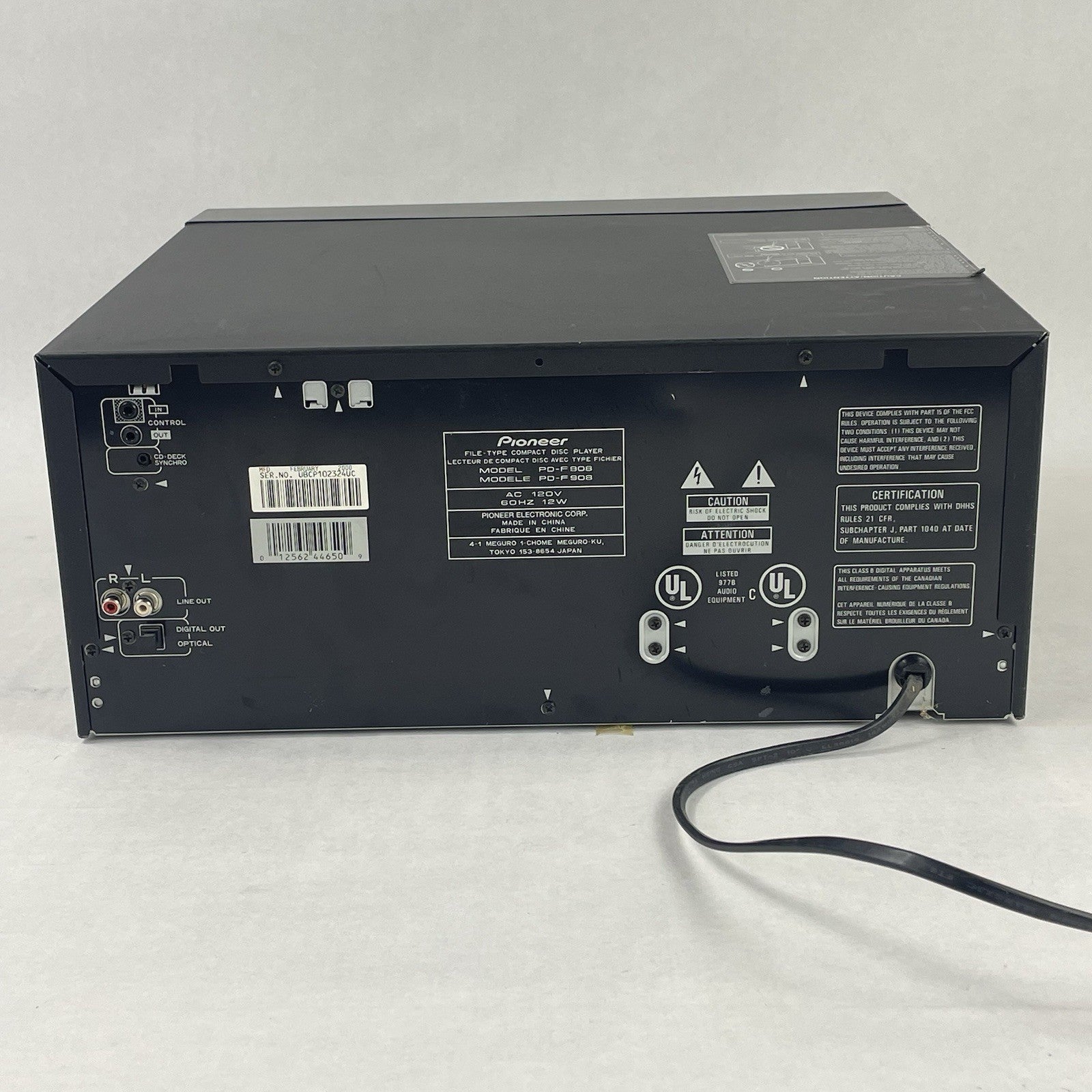 Pioneer PD-F908 File Type Compact Disc Player 101 CD Changer For Parts