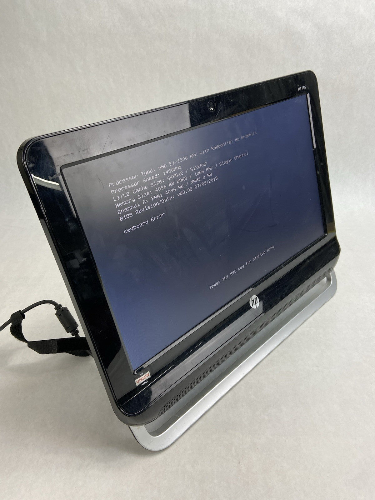 HP 1155 18.5" AIO AMD E1-1500 1.48GHz 4GB RAM No HDD No OS0