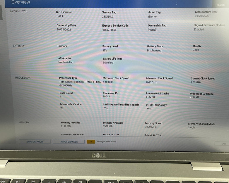 Dell Latitude 5520 15.6" i5-1145G7 2.6GHz 8GB RAM No SSD/OS/AC - Scratched Paint