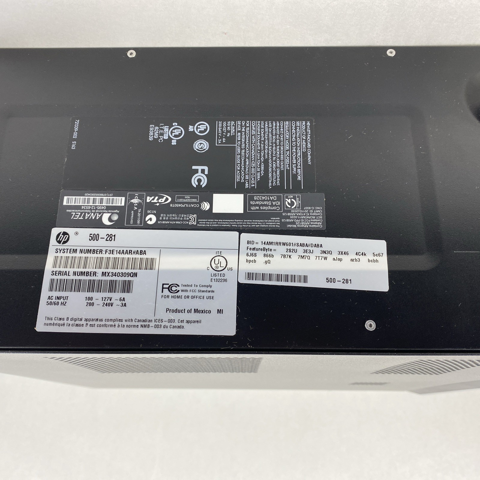 HP Pavilion 500-281 MT Intel Core i3-4130 3.40GHz 8GB RAM No HDD No OS