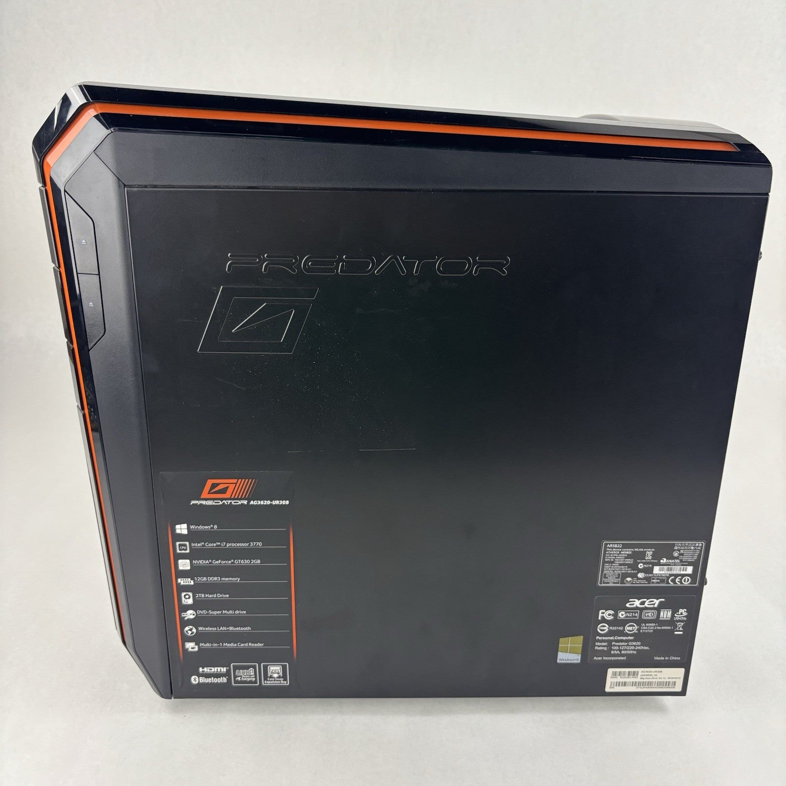 Acer Predator G3620 Desktop i7-3770 3.4 GHz 12 GB Ram No OS No HDD No TPM