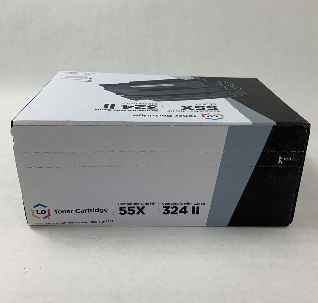 LD Toner Cartridge High Yield Black Compatible with HP 55X and Canon 324 II