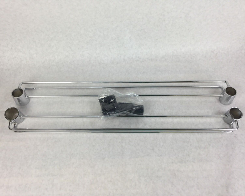 NEXEL Chrome Shelving Bar for Wired Shelving 1 Pair 655CP21 w/4 Shelf Clips