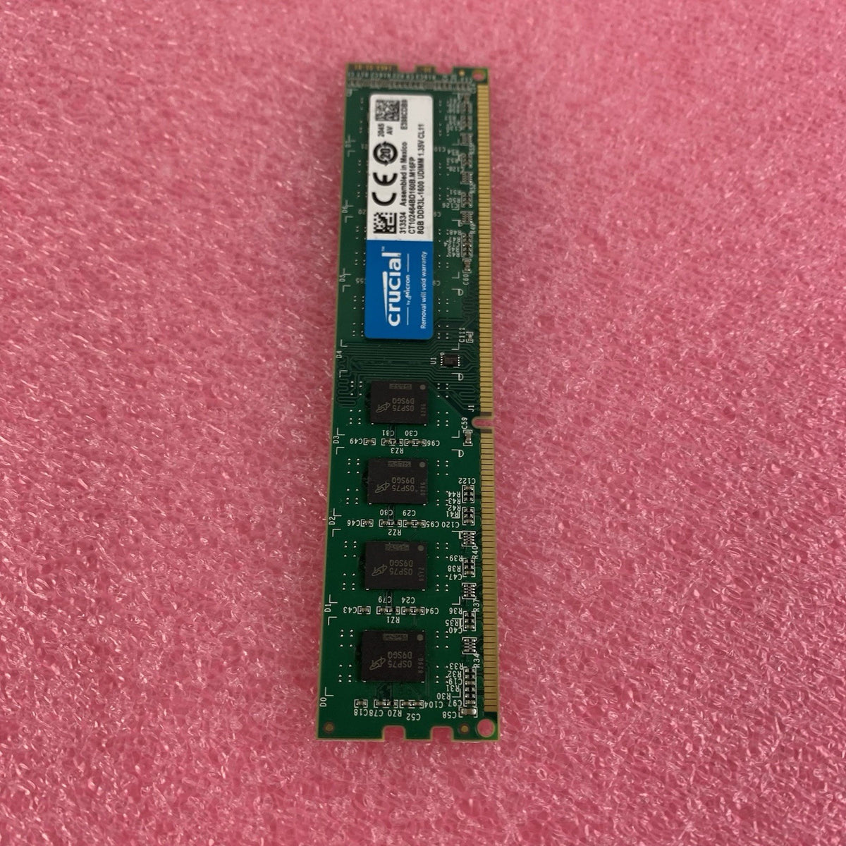 Micron CT102464BD160B.M16FP 8GB Memory DDR3L-1600 UDIMM 1.35V CL11 Lot of 25