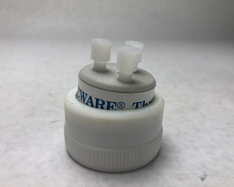 Lot of 5 LabGlass Biotech Three Hole Cap Chromeware