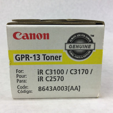 Genuine Canon GPR-13 Yellow Toner NIB