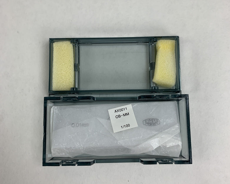 Olympus 0.01MM  Microscope Objective Micrometer Calibration Slide