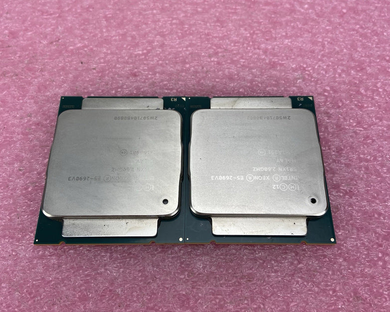 Matched Pair of Intel Xeon E5-2690V3 SR1XN 2.6GHz Server Processors